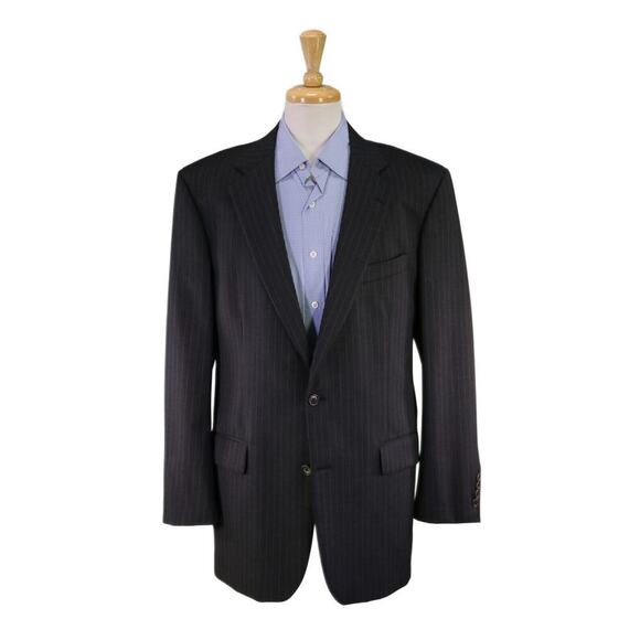 Brooks Brothers Made in USA Recent Gray Pinstripe 2-Btn Suit Blazer Jacket 43L - Picture 1 of 9